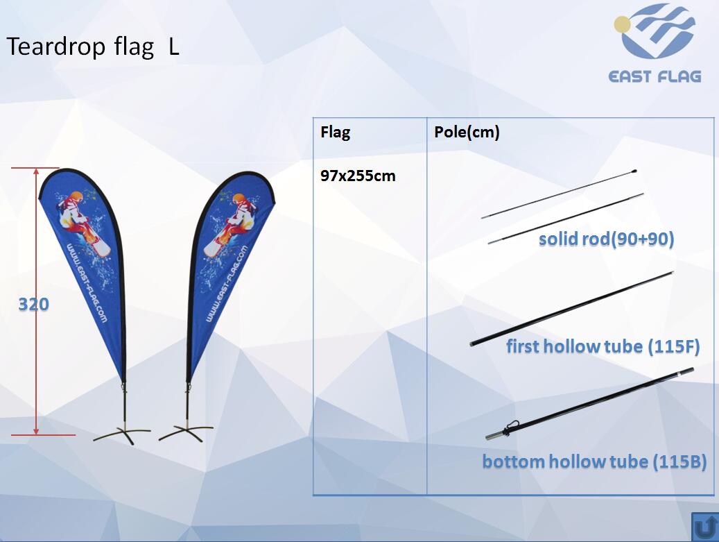 10ft teardrop flag size L