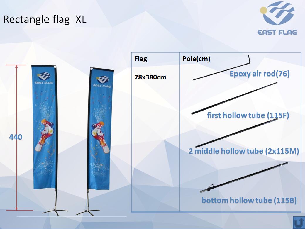 14 ft rectangle flag size XL