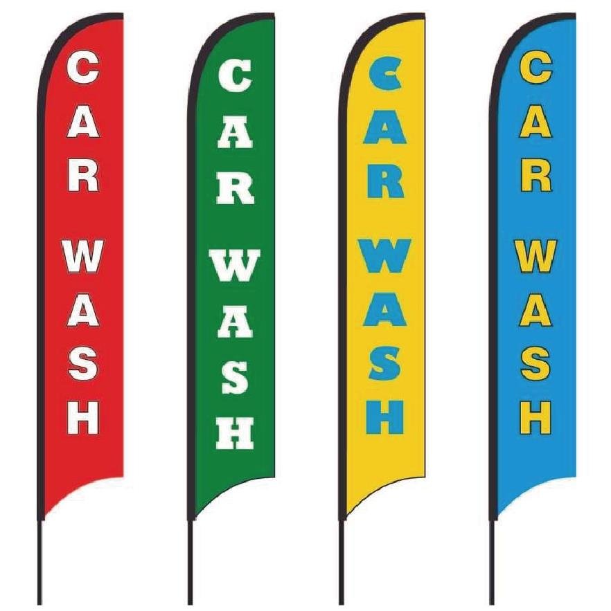 car wash feather flag